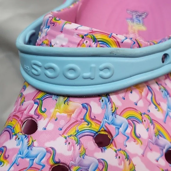 Crocs X Lisa Frank Pink Rainbow Unicorn Classic Clogs